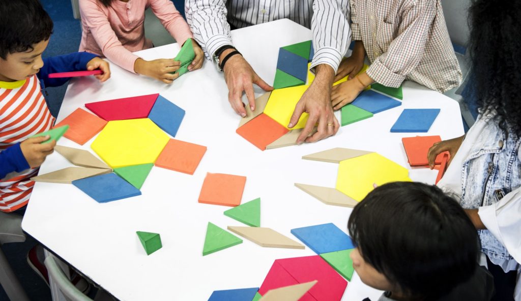 Group of diverse students at daycare